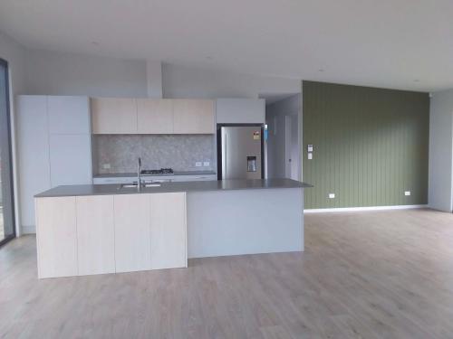 Kitchen with Hardie Groove feature wall