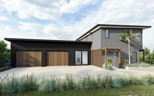 Ezypanal and Linea Oblique cladding. 3 bed, 2 bath, 2 living rooms, small gym, large double garage - 259m2